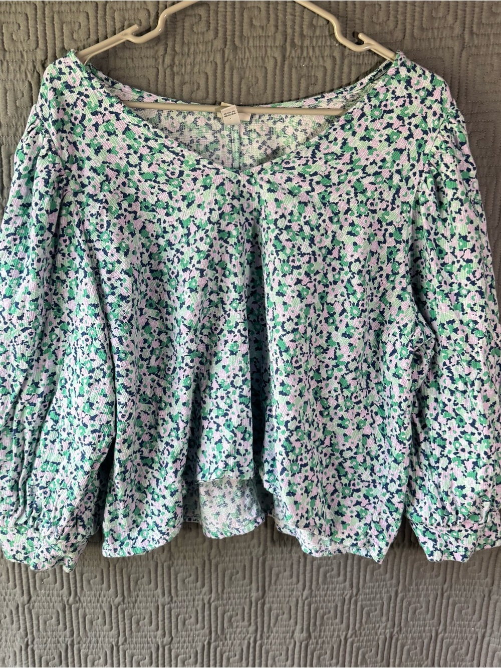 A New Day Blouse Women’s Xxl Floral Multicolor Crop Balloon